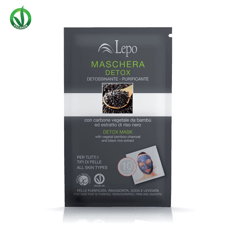 Detox Maske Feste, strahlende und glatte Haut mit Bambuskohle und schwarzem Reisextrakt 15ml