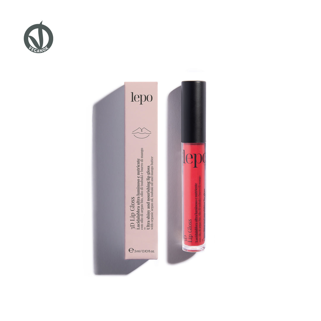 3D Lip Gloss  Heller und pflegender Lippgloss mit Bio-Arganöl, Tsubakiöl und Mangobutter  3ml