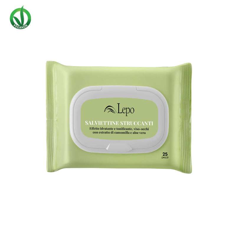 Tücher zum Abschminken - feuchtigkeitsspendende und tonisierende Wirkung mit Kamillenextrakt und -Aloe Vera 25 pcs
