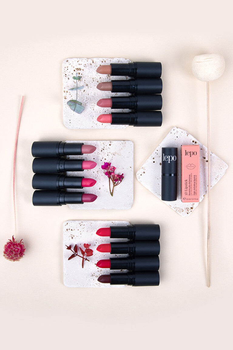 3D Lipstick  Hochauflösender Lippenstift mit Reiswachs und Jojobaöl  3,5ml